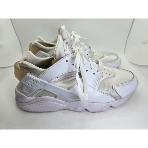Nike Air Huarache Run Shoes Men's 8 Triple White Athletic Running Gym Sneakers - Picture 1 of 8